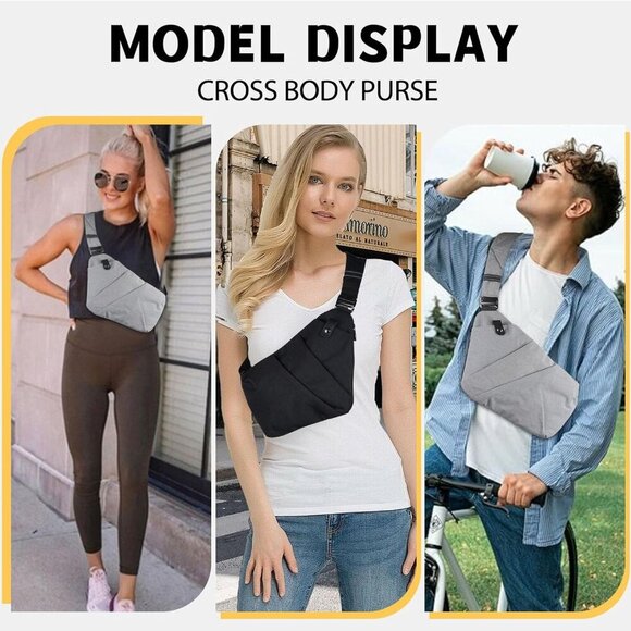 Travel Crossbody Purse Waterproof Slim Anti Theft for Men Women - Picture 5 of 7